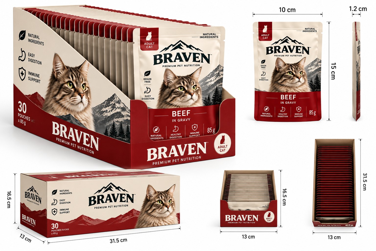 Коробка BRAVEN на 30 паучей